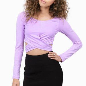 Tobi Purple Let's Wrap Crop Top XS